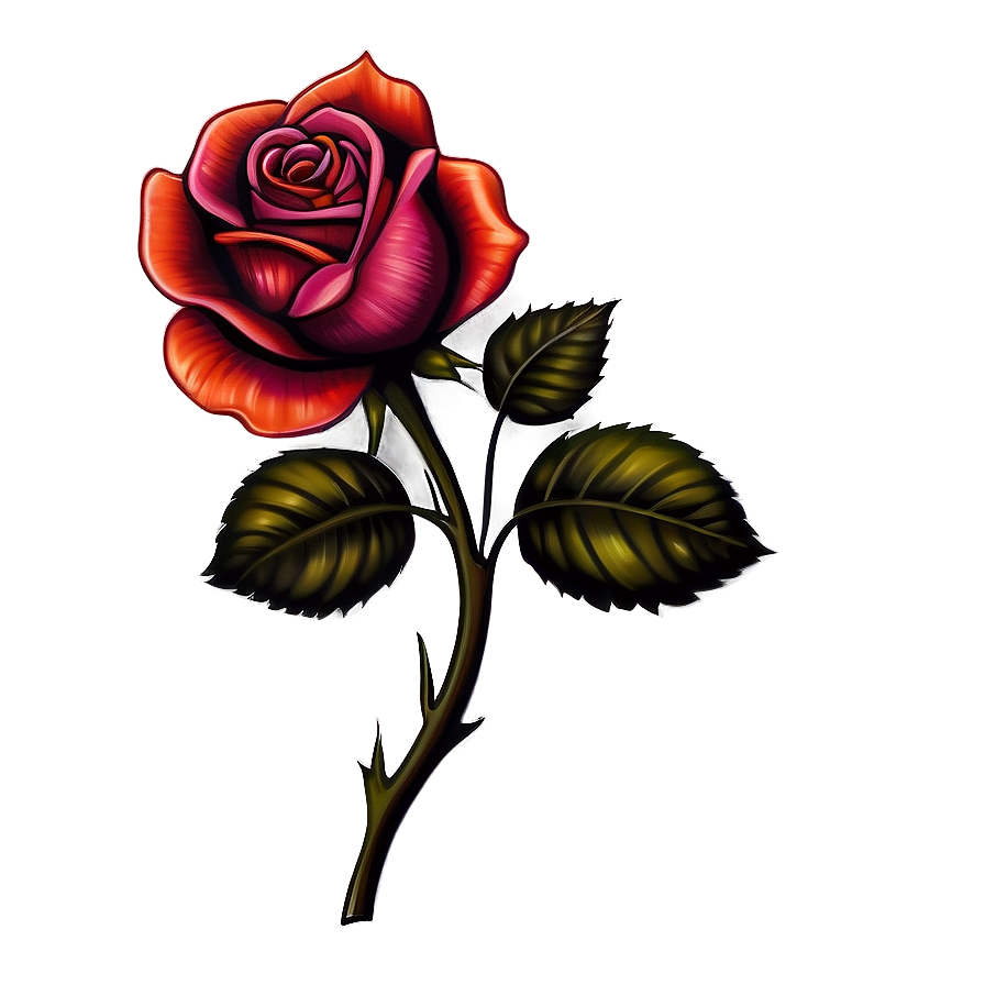 Classic Rose Tattoo Design Png 22 PNG image