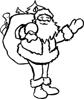 Classic Santa Claus Silhouette PNG image