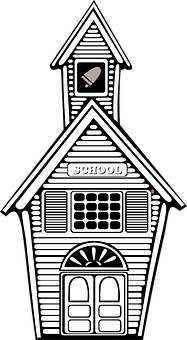 Classic Schoolhouse Vector Illustration PNG image