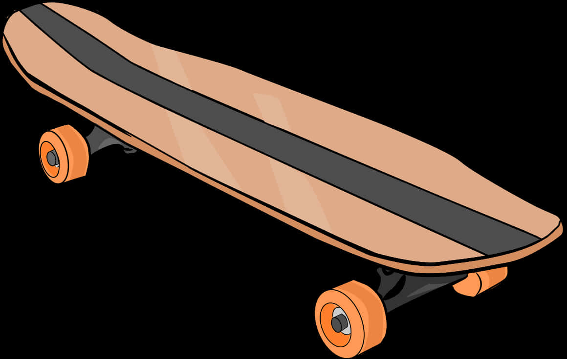 Classic Skateboard Vector Illustration PNG image