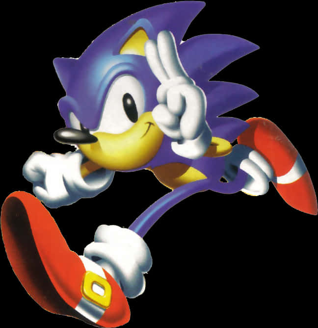 Classic Sonic Peace Sign PNG image