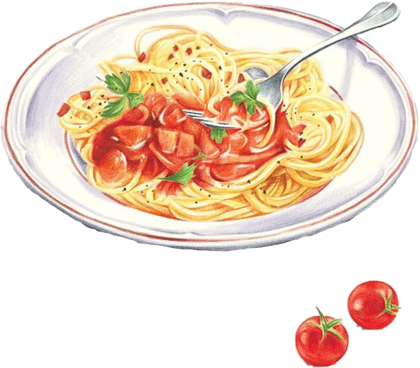 Classic Spaghetti Pomodoro Illustration PNG image