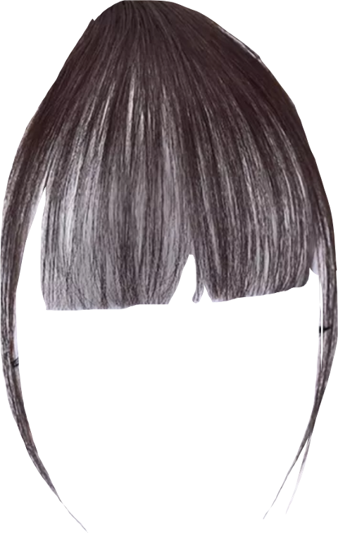 Classic Straight Bangs Hairstyle Transparent Background PNG image