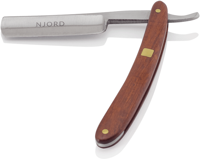 Classic Straight Razorwith Wooden Handle PNG image