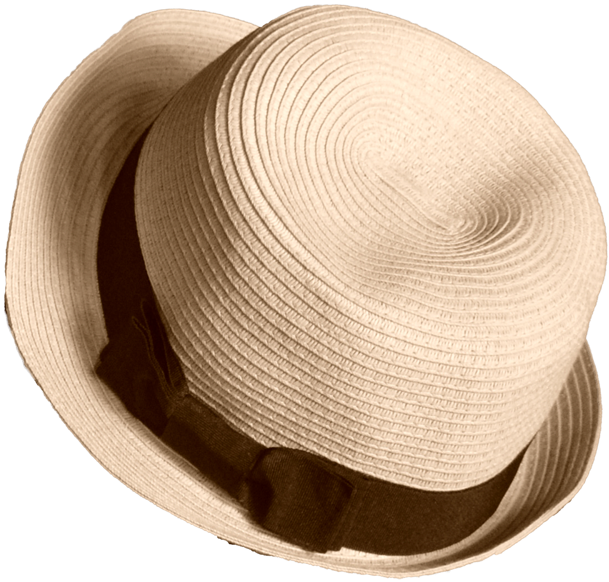 Classic Straw Hatwith Ribbon PNG image