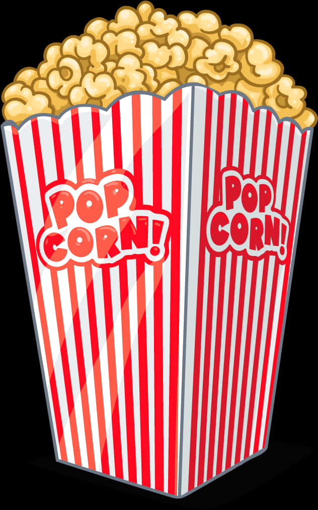 Classic Striped Popcorn Box Clipart PNG image