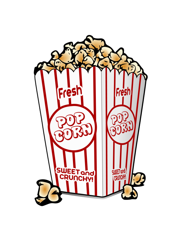 Classic Striped Popcorn Container Illustration PNG image