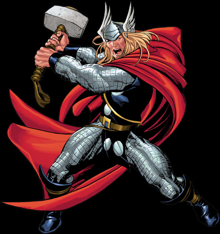 Classic Thor Comic Art PNG image