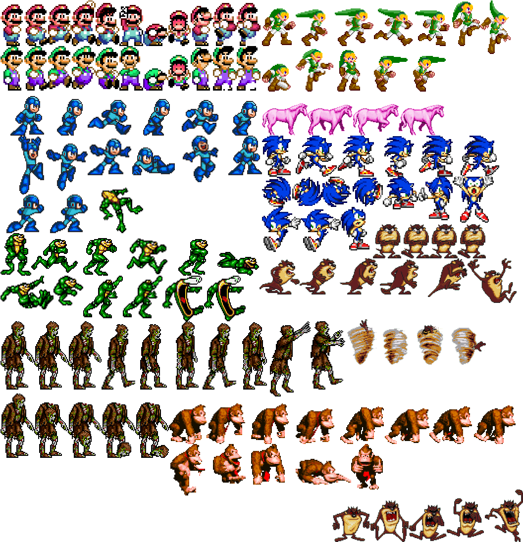 Classic_ Video_ Game_ Sprites_ Collection PNG image