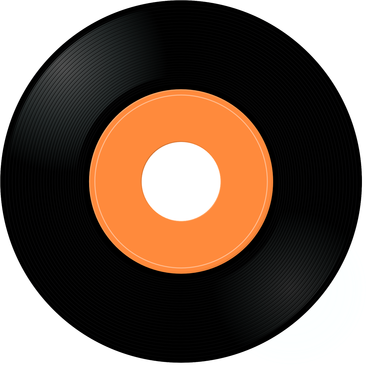 Classic Vinyl Record Orange Label PNG image