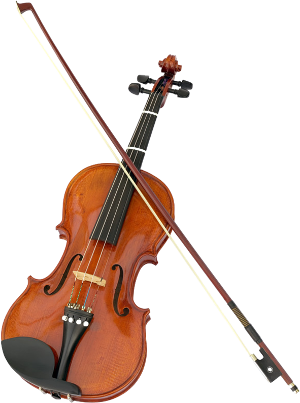 Classic Violin With Bow PNG image