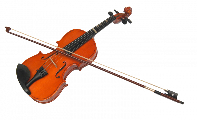 Classic Violinand Bowon Textured Background PNG image
