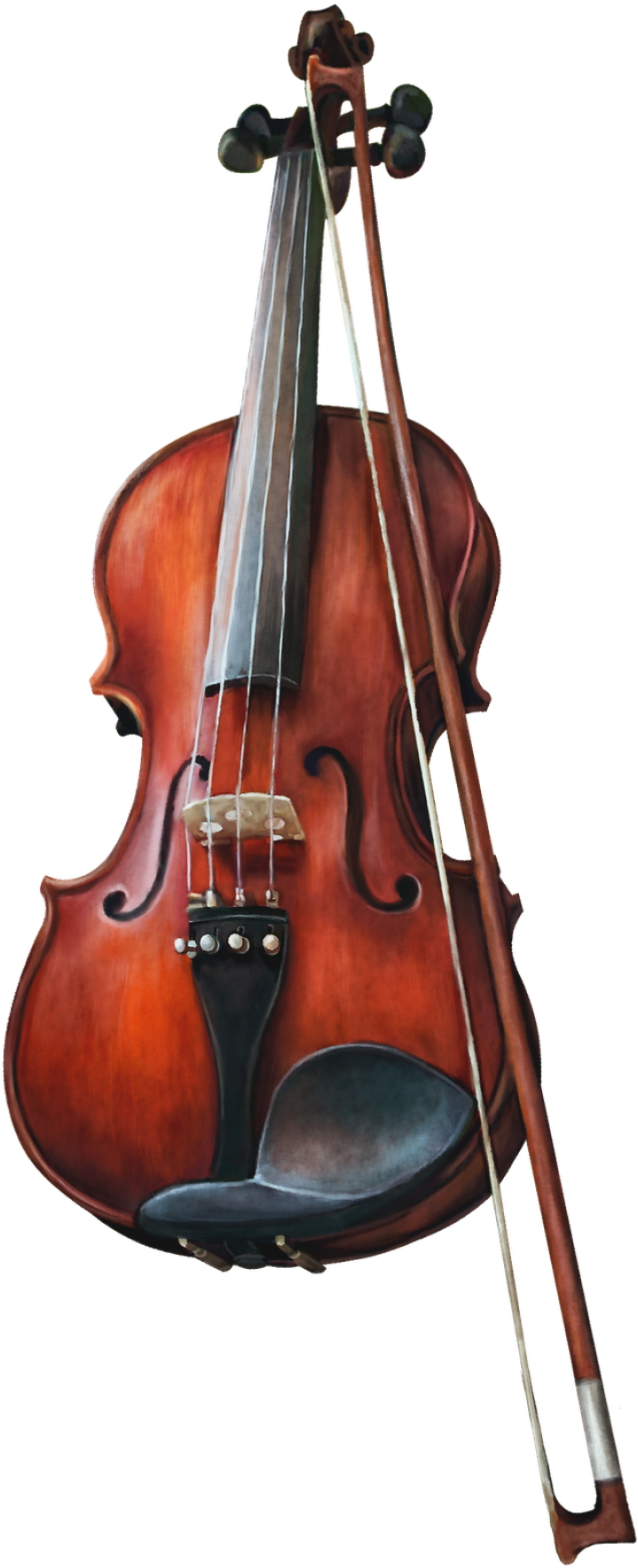 Classic Violinwith Bow PNG image