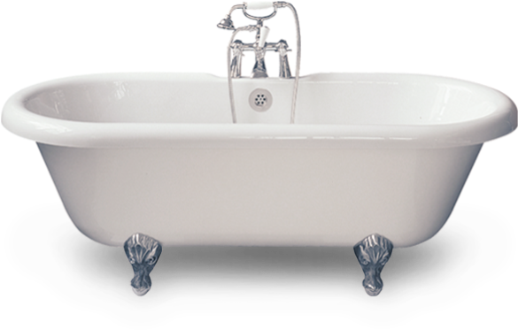 Classic White Clawfoot Bathtub PNG image