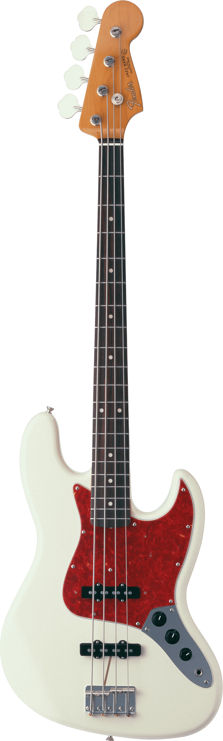 Classic White Electric Bass Guitar PNG image