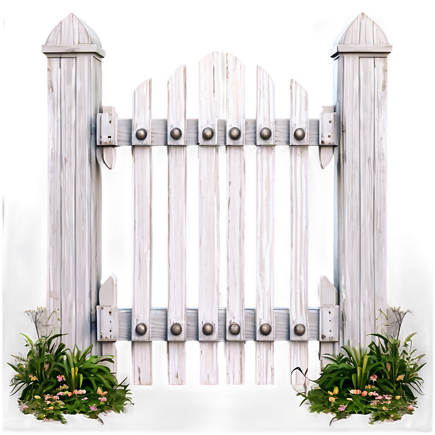 Classic White Picket Gate Png Vvr PNG image