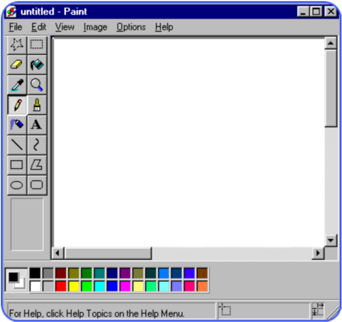 Classic Windows Paint Program PNG image