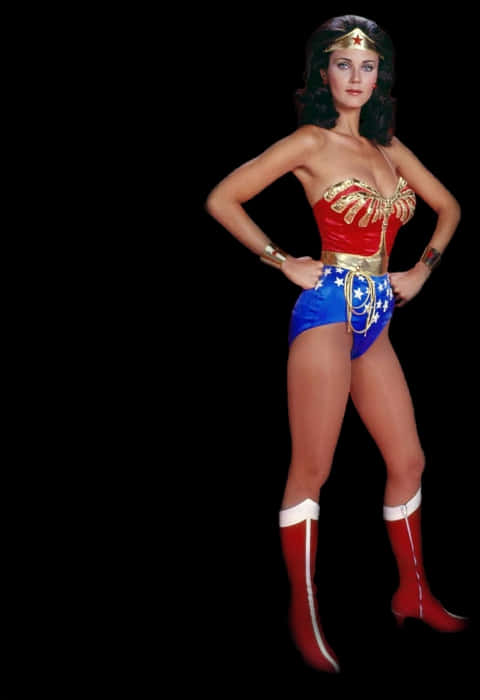 Classic Wonder Woman Pose PNG image