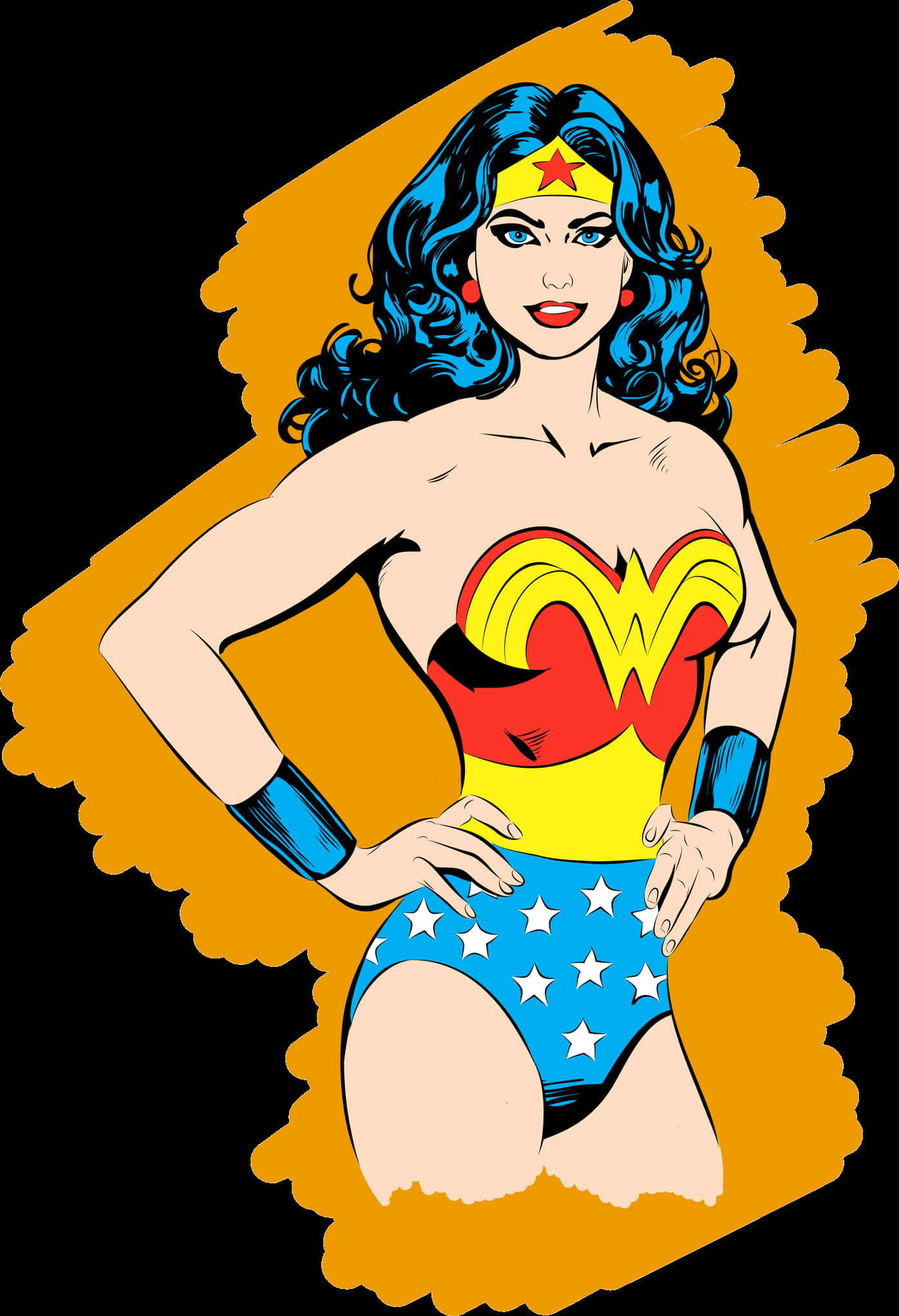 Classic Wonder Woman Pose PNG image