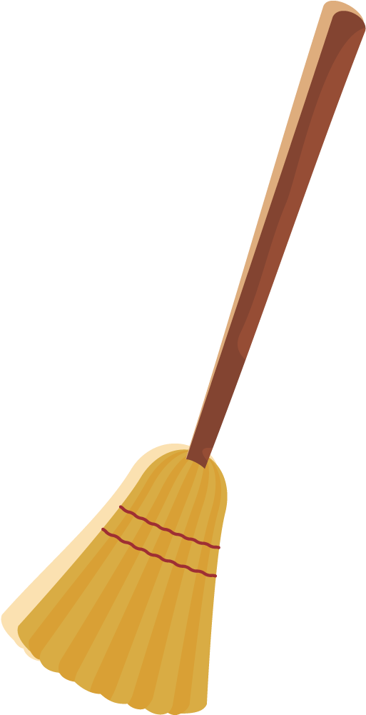 Classic Wooden Broom Illustration PNG image