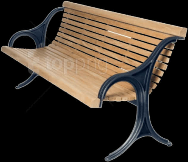 Classic Wooden Park Bench Design PNG image