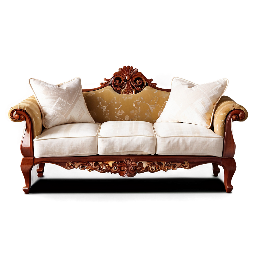 Classic Wooden Sofa Png 05252024 PNG image