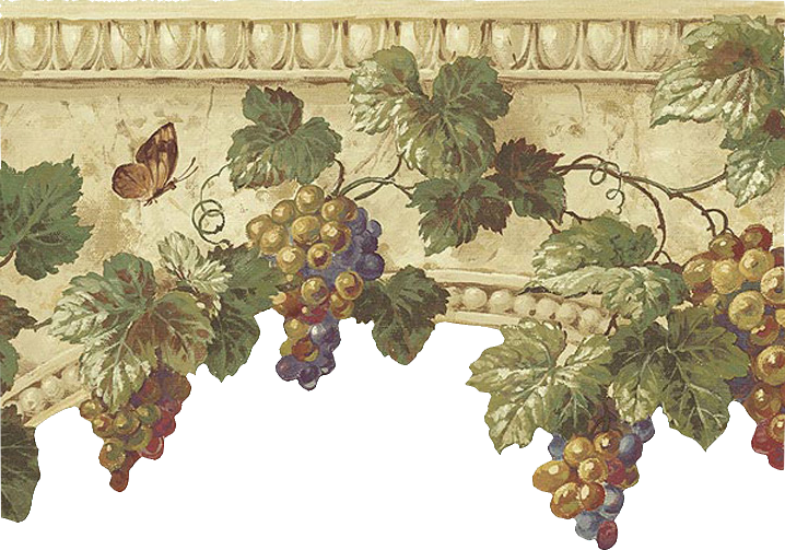 Classical Grapevine Fresco Wallpaper PNG image