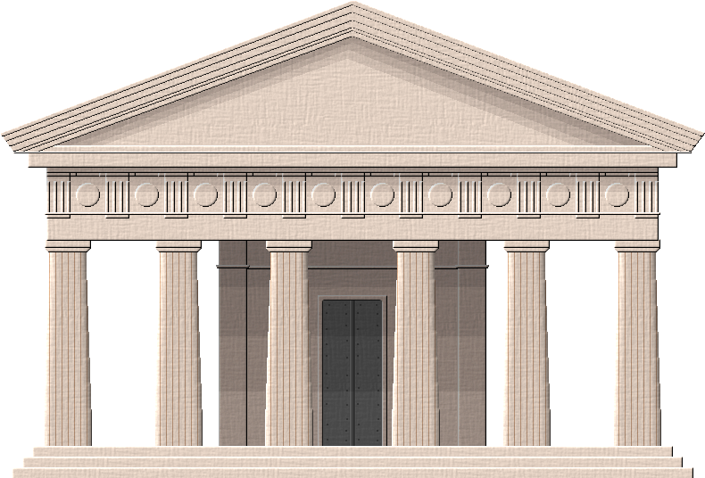 Classical Temple Facade Architecture PNG image