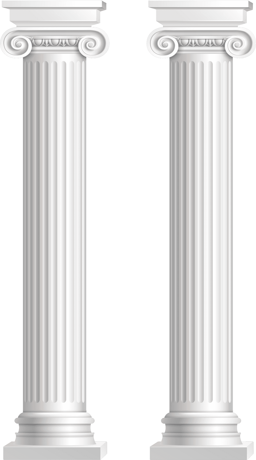 Classical White Pillars Architecture PNG image