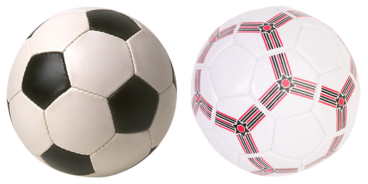 Classicand Modern Soccer Balls PNG image