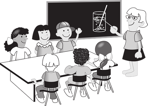 Classroom Science Lesson Cartoon PNG image