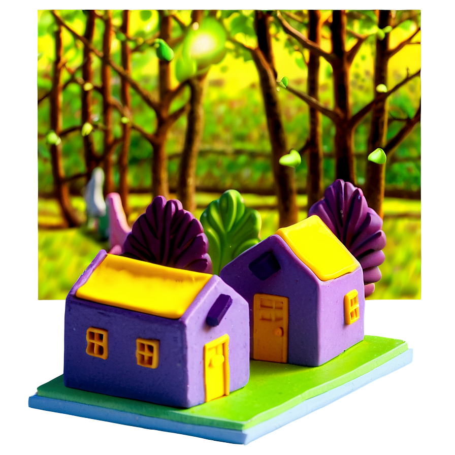 Clay Miniature Houses Png 26 PNG image