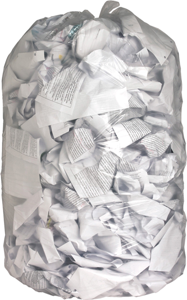 Clear Bag Fullof Paper Waste PNG image