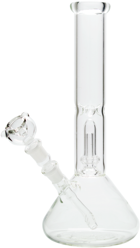 Clear Glass Beaker Bong PNG image