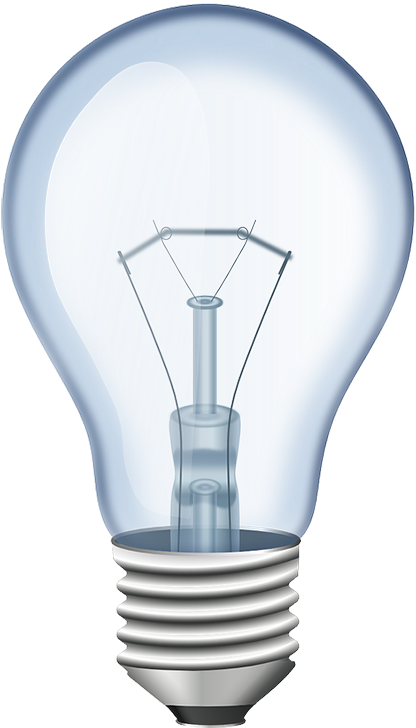Clear Incandescent Light Bulb Idea Concept PNG image