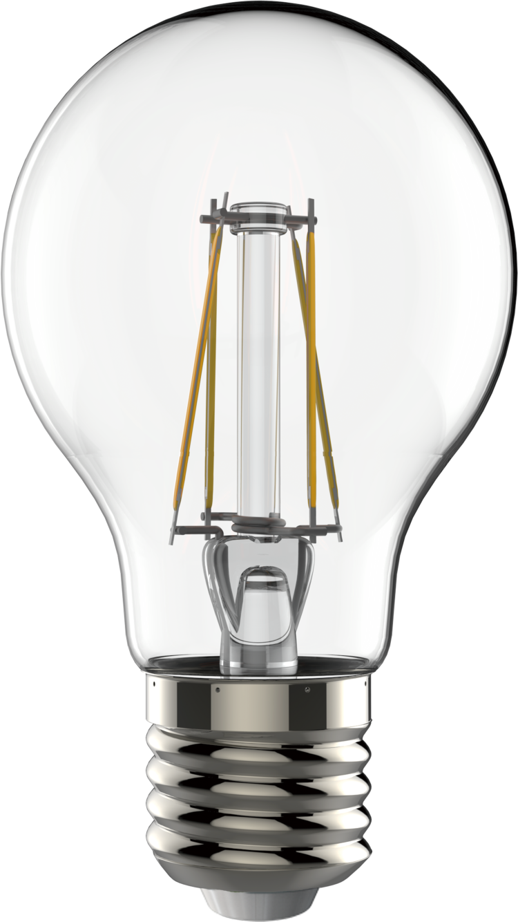 Clear L E D Filament Bulb PNG image