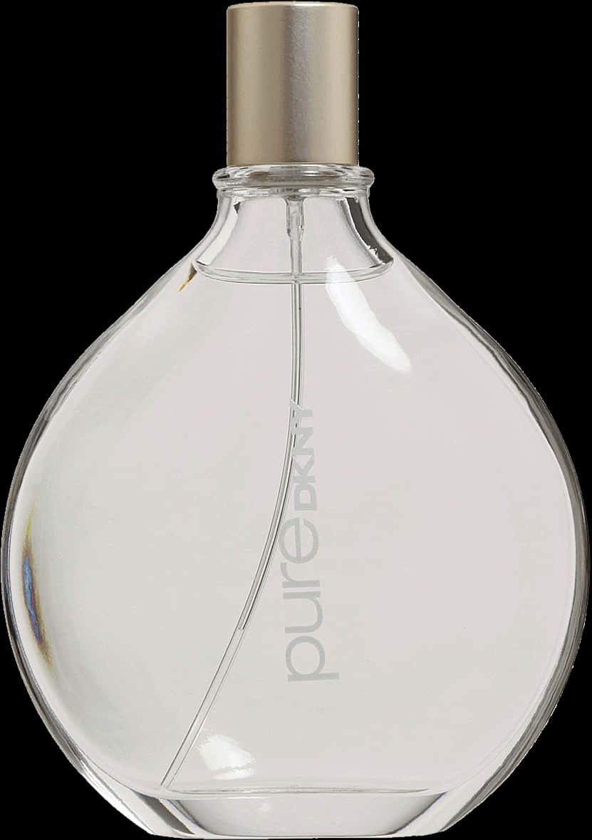 Clear Round Perfume Bottle PNG image