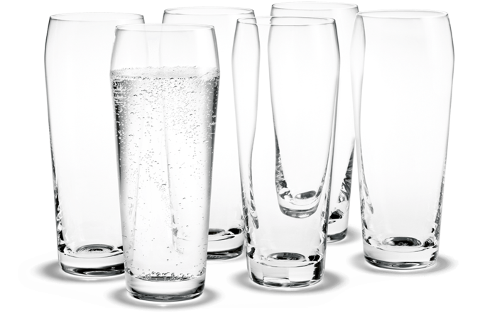 Clear Water Glasses One Filled PNG image