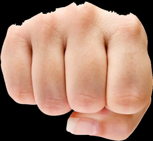 Clenched Fist Isolatedon Black PNG image