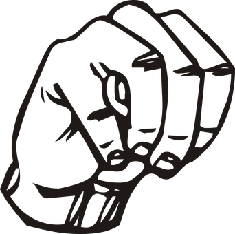 Clenched Fist Silhouette Graphic PNG image