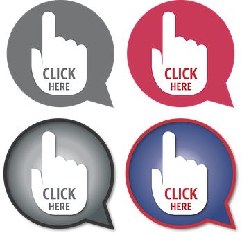 Click Here Buttons Set PNG image