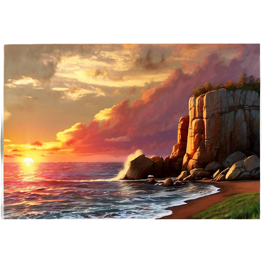 Cliff And Glowing Sunset Png Bfq93 PNG image