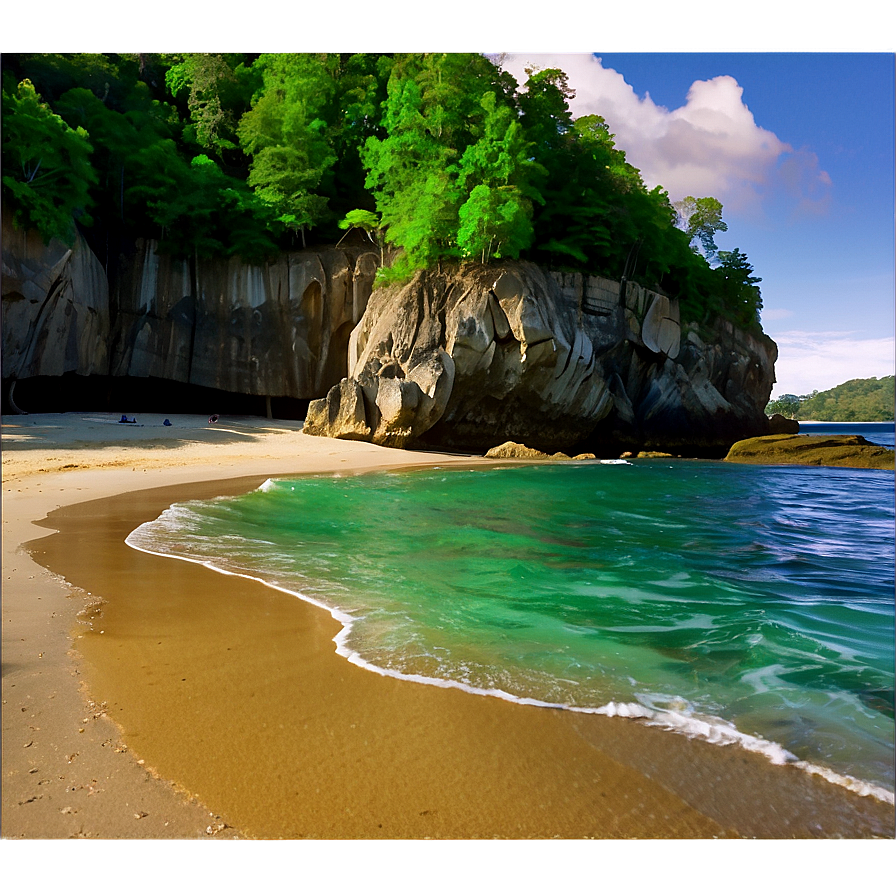 Cliff And Sandy Beach Png 06122024 PNG image