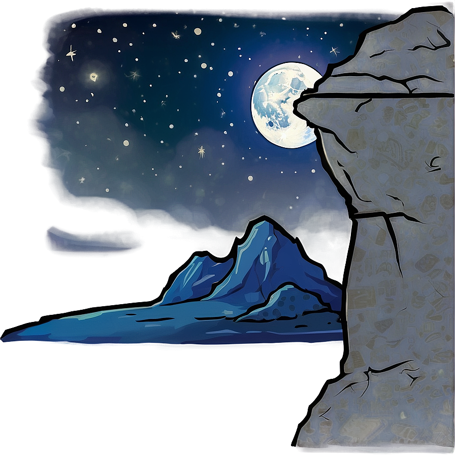 Cliff By The Night Sky Png 54 PNG image