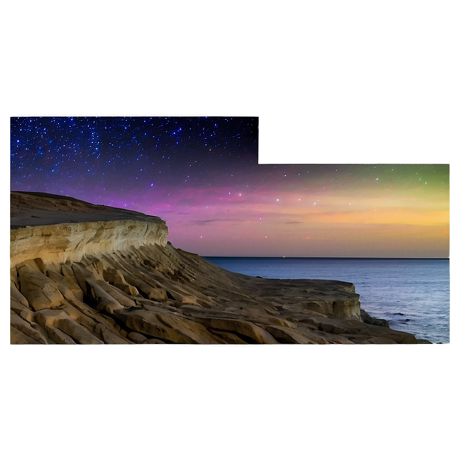 Cliff By The Night Sky Png Pjg PNG image