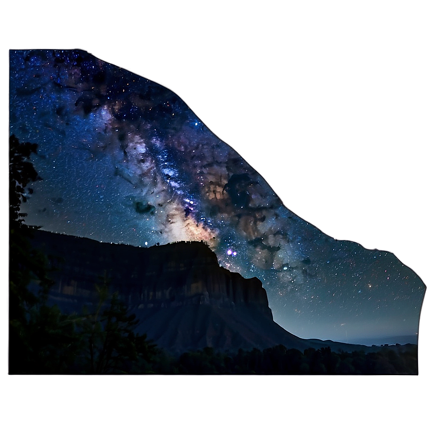 Cliff With Milky Way Png 75 PNG image