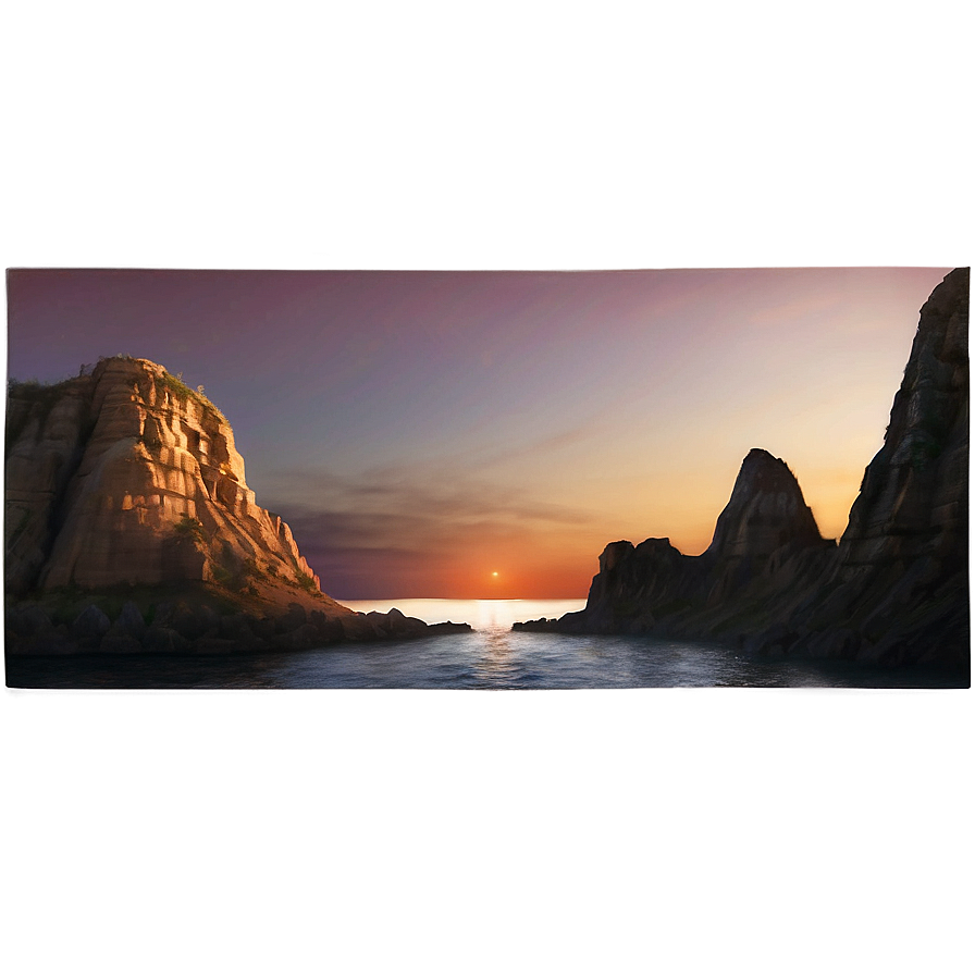 Cliff With Rising Sun Png 70 PNG image