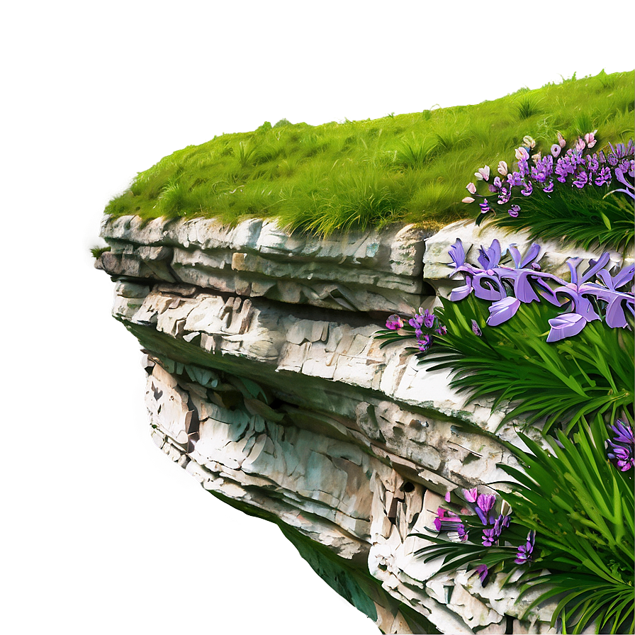 Cliff With Spring Flowers Png 27 PNG image