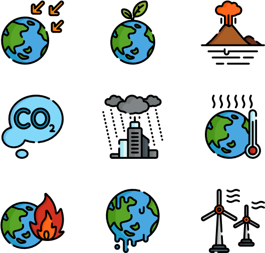 Climate_ Change_ Concepts_ Illustration_ Set PNG image