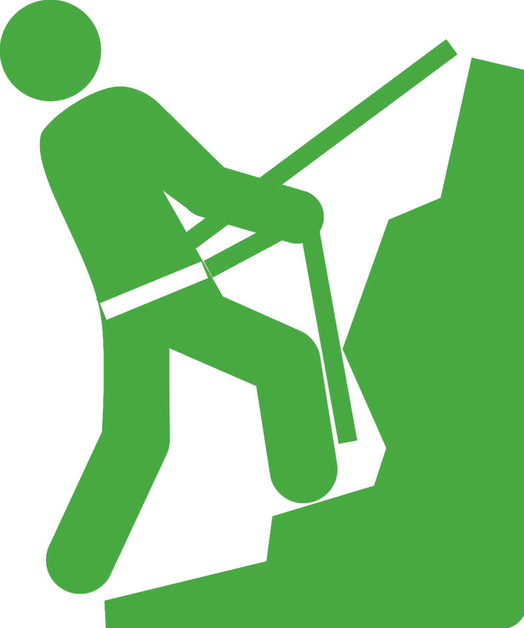 Climber Ascending Mountain Icon PNG image
